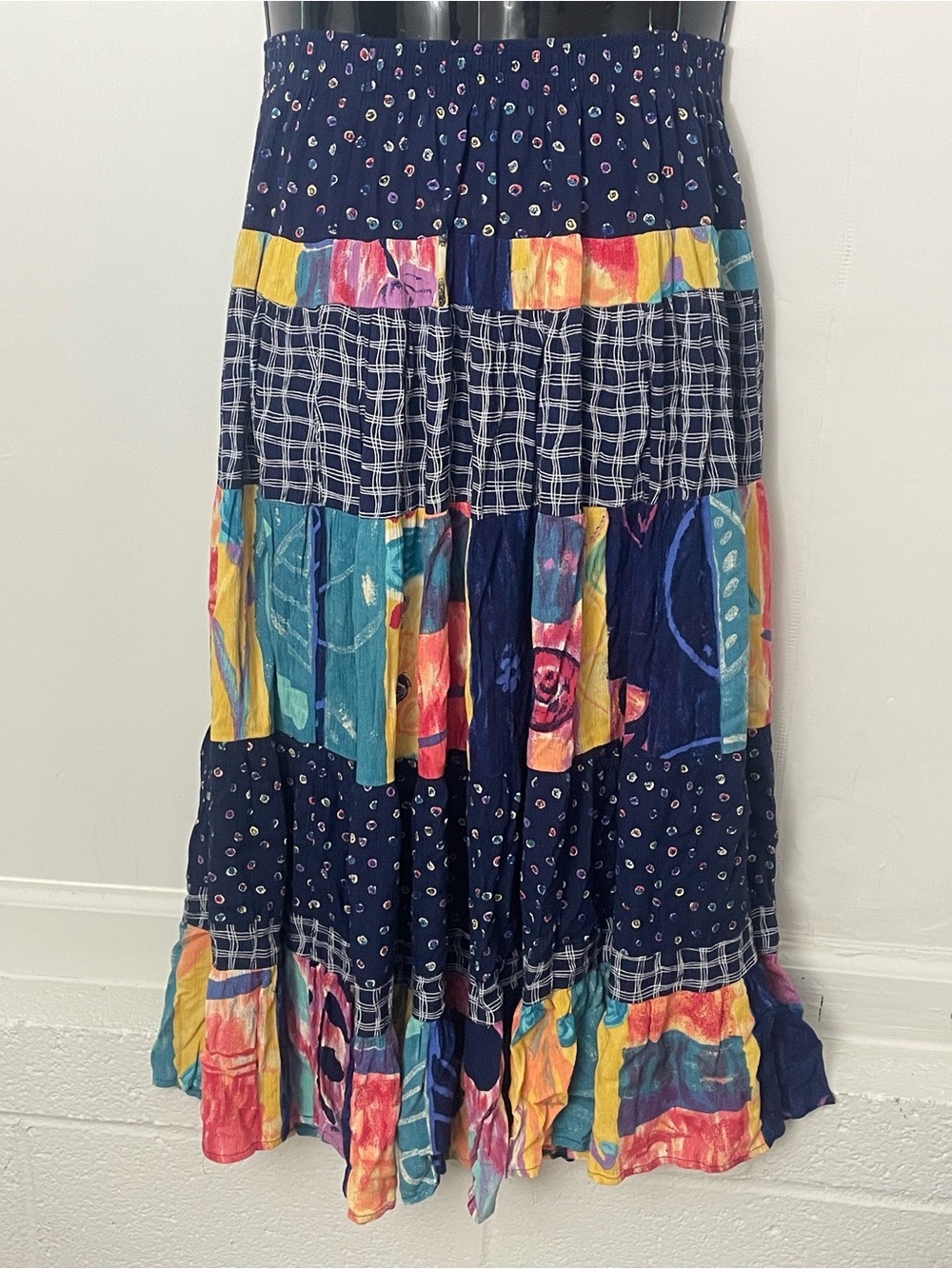Vintage Twee cottagecore Maxi skirt blue